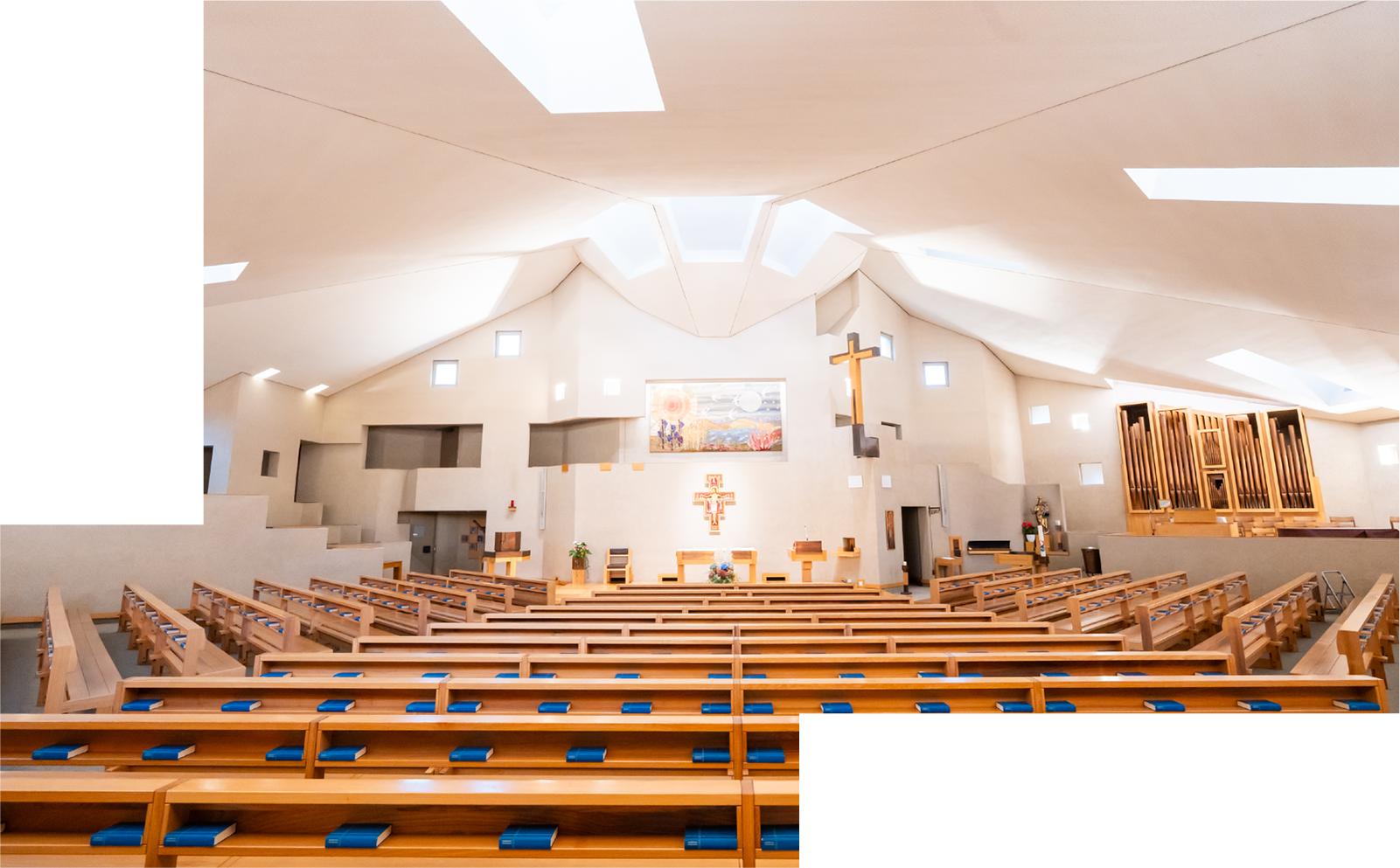 Church interior wide panoramic